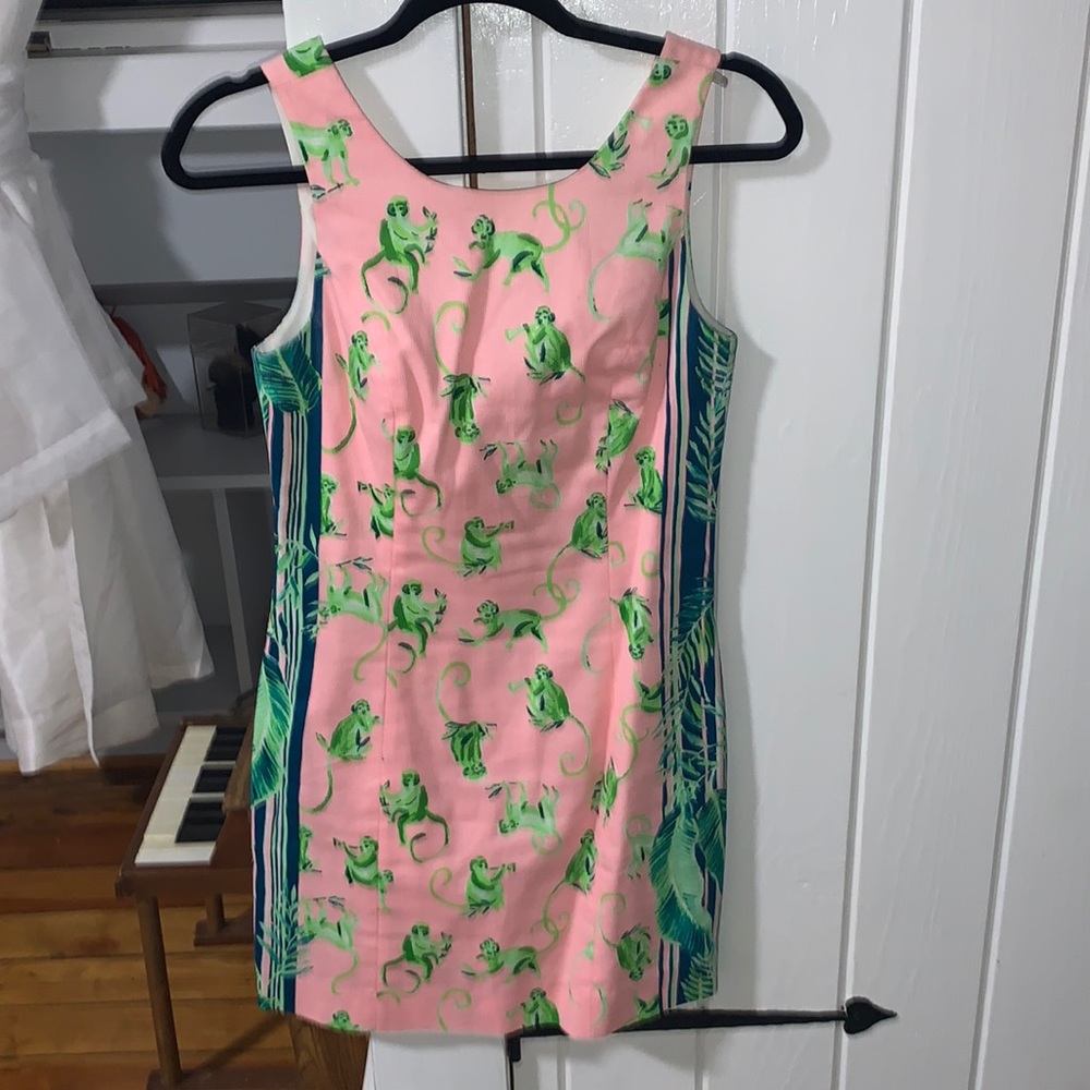 Lilly Pulitzer pink & green monkey dress